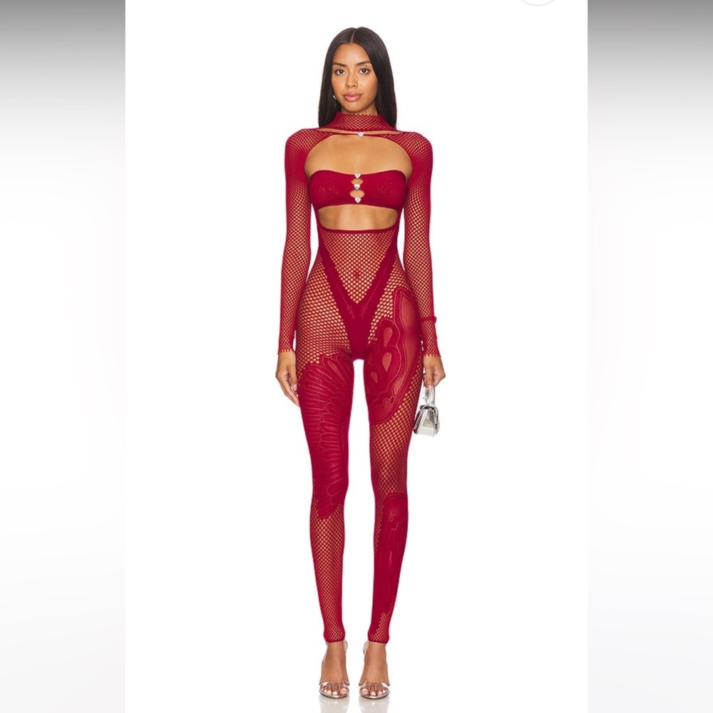 Poster Girl Risque Jumpsuit in Red
